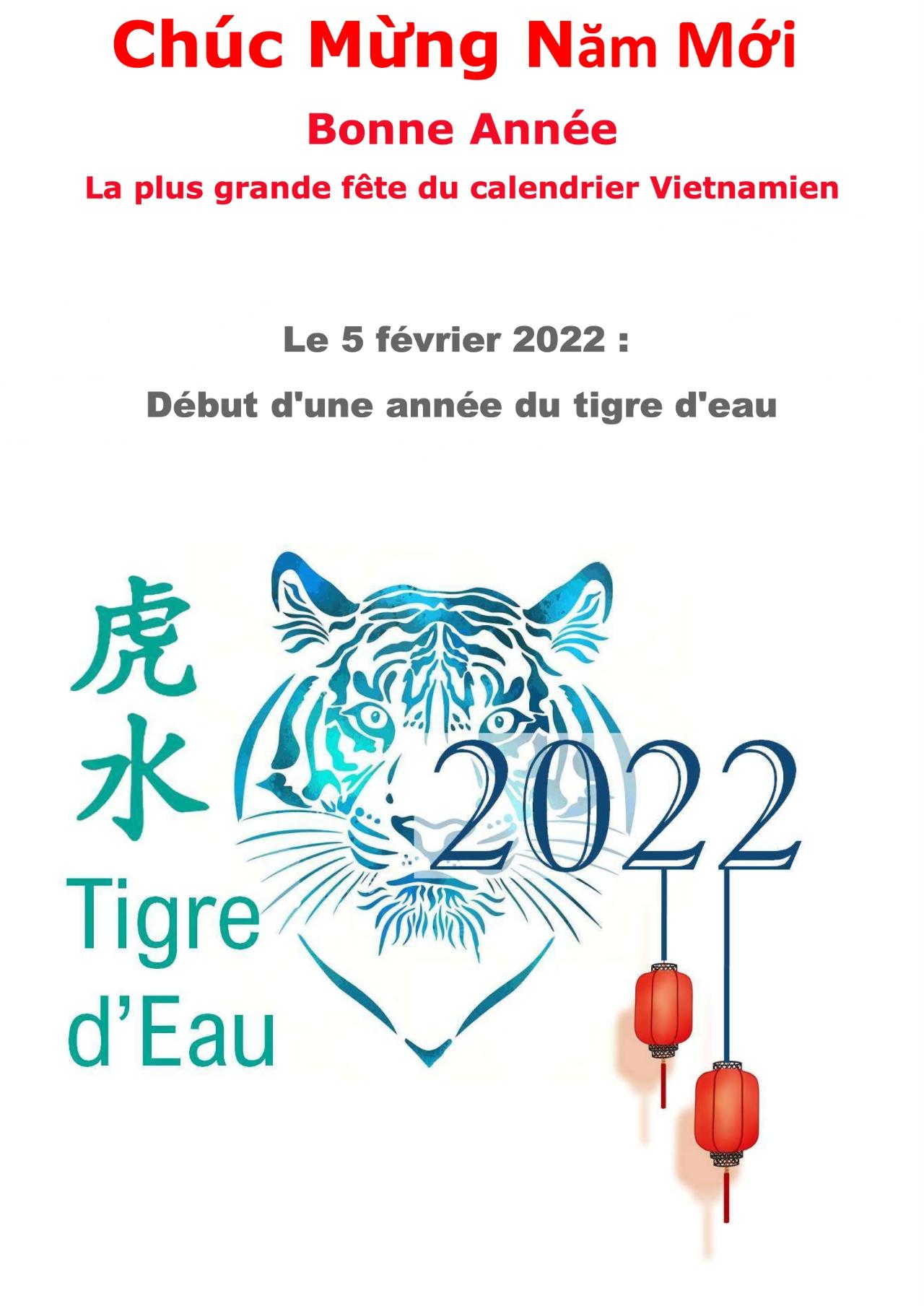 2022 - Année du Tigre d'eau